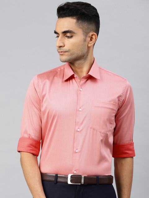 

Van Heusen Men Coral Red Durapress Smart Slim Fit Solid Formal Shirt