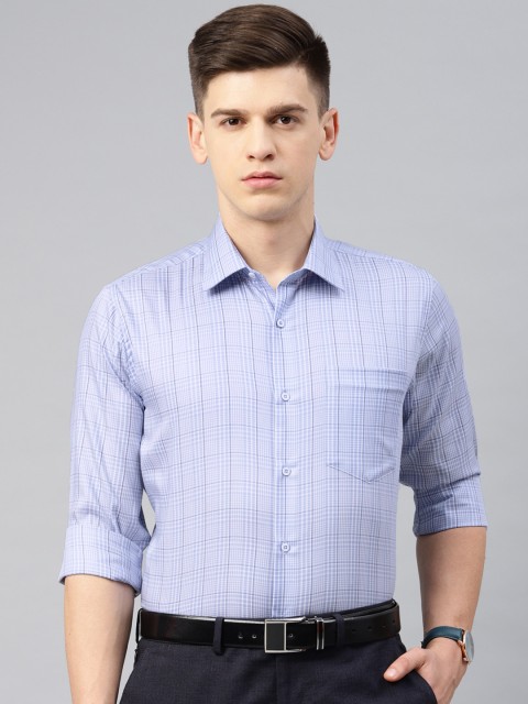 

Van Heusen Men Blue & White Durapress Smart Slim Fit Solid Formal Shirt