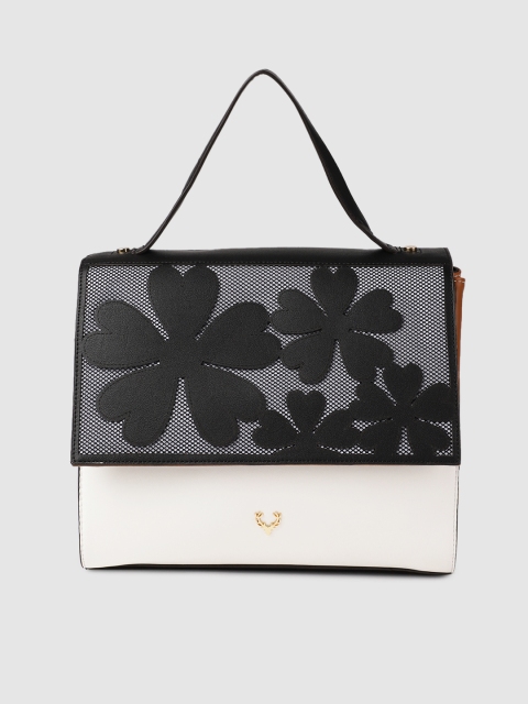 

Allen Solly Black & White Colourblocked Satchel