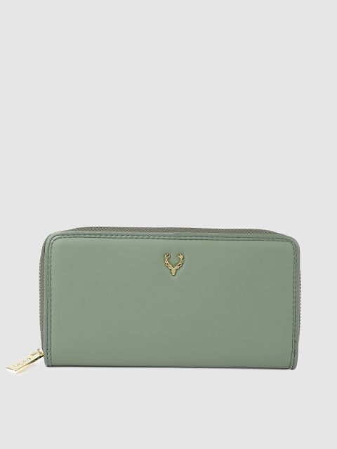 

Allen Solly Women Green Solid Zip Around Wallet