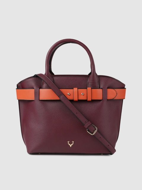 

Allen Solly Burgundy Solid Handheld Bag