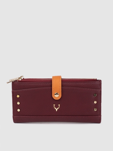 

Allen Solly Women Burgundy Solid Two Fold Wallet