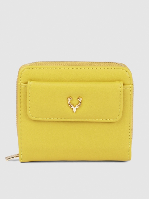 

Allen Solly Women Yellow Solid Zip Around Wallet