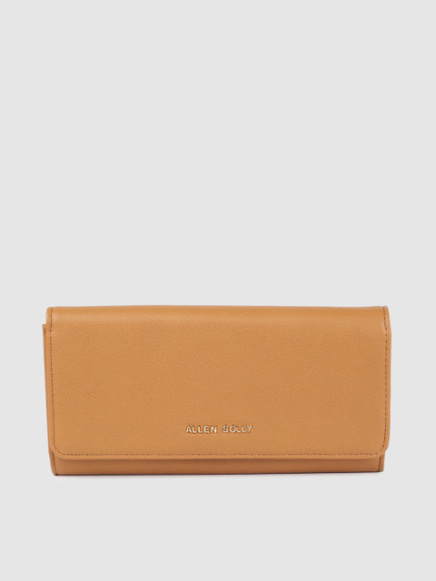 

Allen Solly Women Tan Brown Solid Three Fold Wallet, Orange