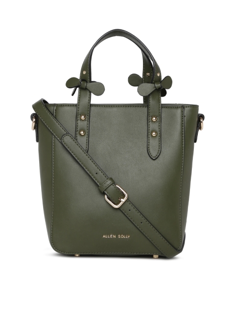 

Allen Solly Green Solid Handheld Bag
