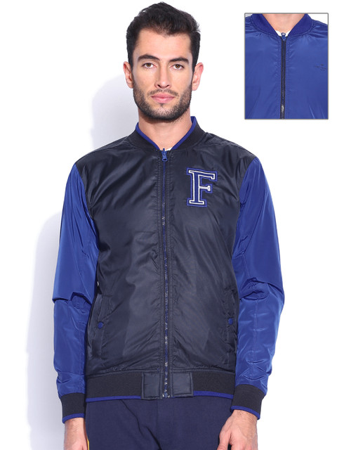 

Fame Forever by Lifestyle Men Blue Solid Reversible Baseball Jacket