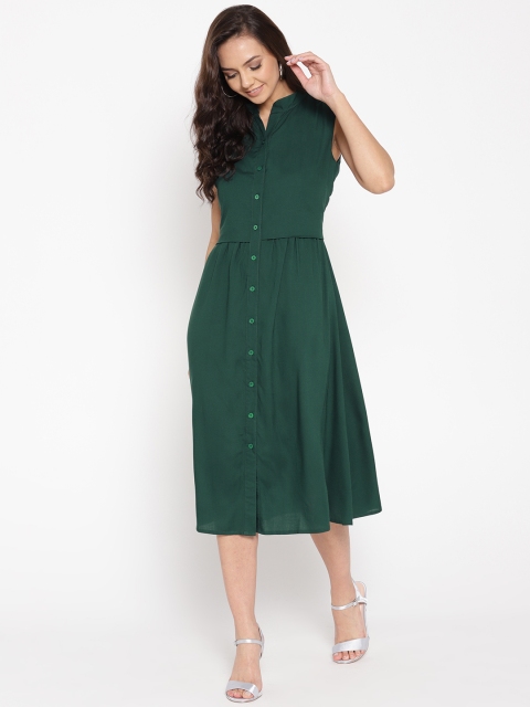 

MABISH by Sonal Jain Women Green Solid A-Line Dress
