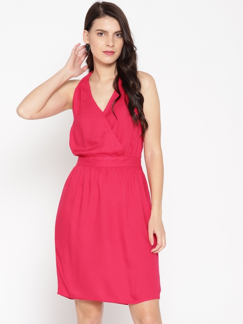 

MABISH by Sonal Jain Women Magenta Solid Wrap Dress