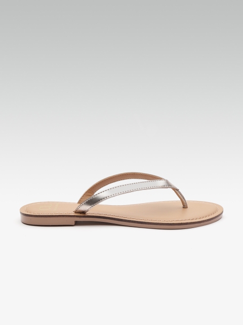 

Carlton London Women Gold-Toned Solid Open Toe Flats