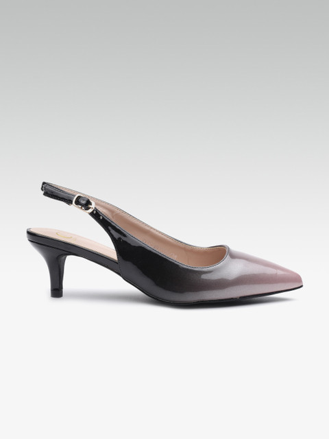 

Carlton London Women Pink & Black Printed Pumps