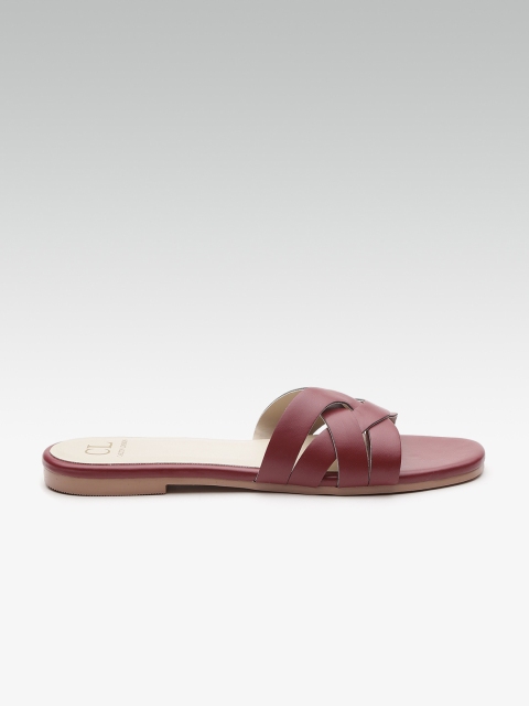 

Carlton London Women Maroon Solid Open Toe Flats