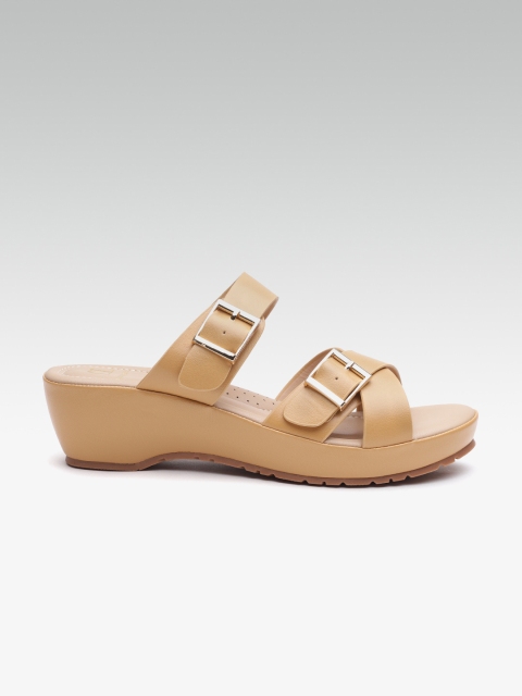 

Carlton London Women Beige Solid Comfort Sandals