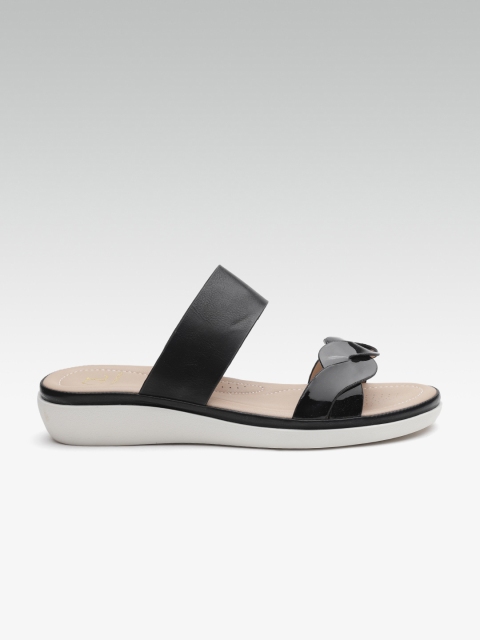 

Carlton London Women Black Solid Open Toe Flats