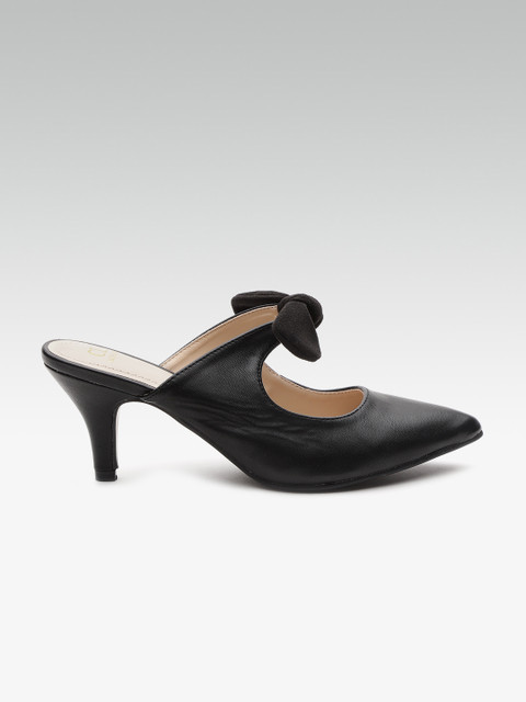 

Carlton London Women Black Solid Pumps with Bow Detail
