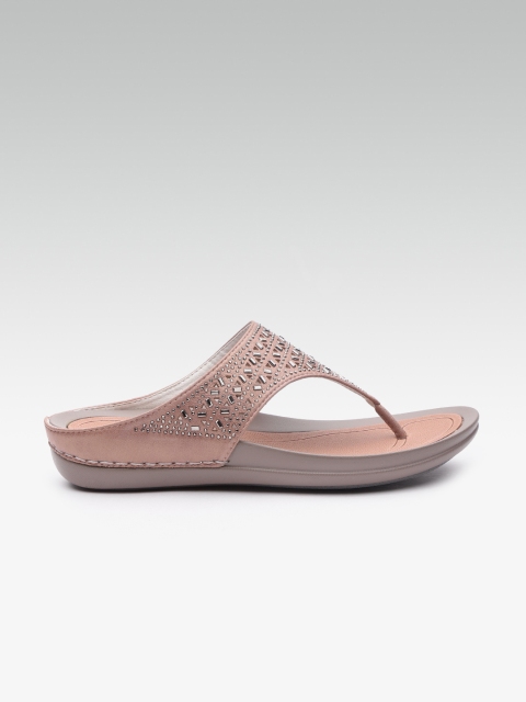 

Carlton London Women Dusty Pink Embellished Open Toe Flats