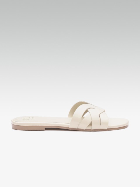 

Carlton London Women Off-White Solid Open Toe Flats