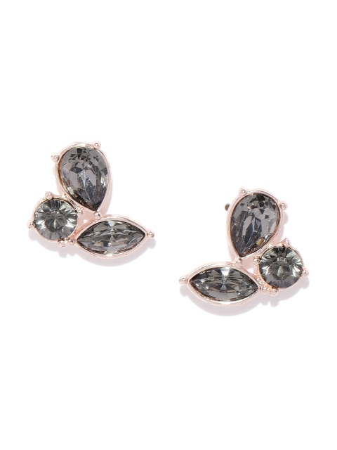 

Forever New Charcoal Grey & Gold-Toned Contemporary Stone-Studs