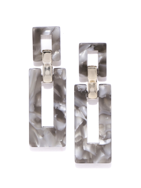 

Forever New Grey Printed Geometric Drop Earrings