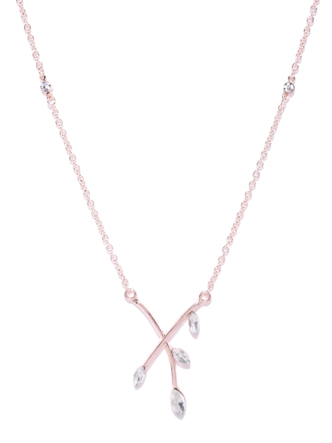 

Forever New Rose Gold-Toned Stone-Studded Necklace