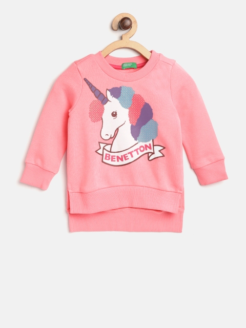 

United Colors of Benetton Girls Pink Printed Sweatshirt