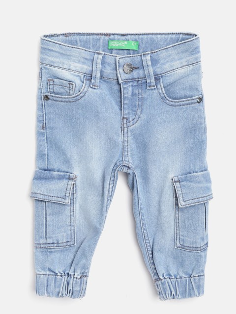 

United Colors of Benetton Boys Blue Jogger Fit Mid-Rise Clean Look Stretchable Jeans