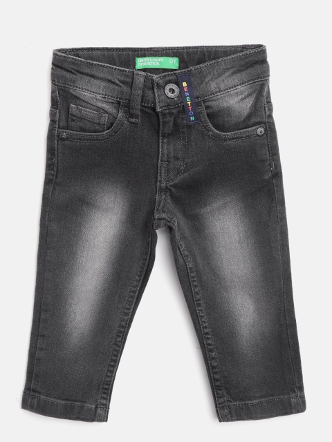 

United Colors of Benetton Boys Black Slim Fit Mid-Rise Clean Look Stretchable Jeans