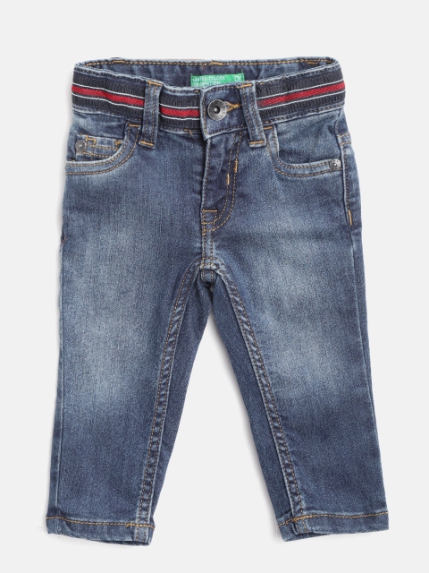 

United Colors of Benetton Boys Blue Slim Fit Mid-Rise Clean Look Stretchable Jeans