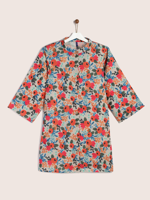 

YK Girls Multicoloured Floral Print Straight Kurta, Multi