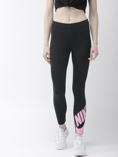 

Nike Women Black Solid Tight Fit LEGASEE LGGNG 7/8 FUT Tights