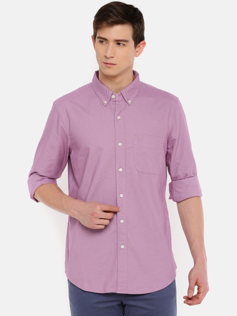 

AMERICAN EAGLE OUTFITTERS Men Pink Slim Fit Solid Casual Shirt