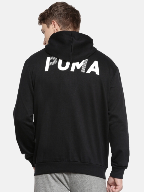 

Puma Men Black Printed Hooded Regular Fit Dry Cell Modern Sports FZ Hoody FL Sweatshirt