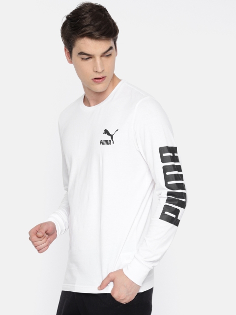 

Puma Men White Printed Round Neck Classics Logo T-shirt