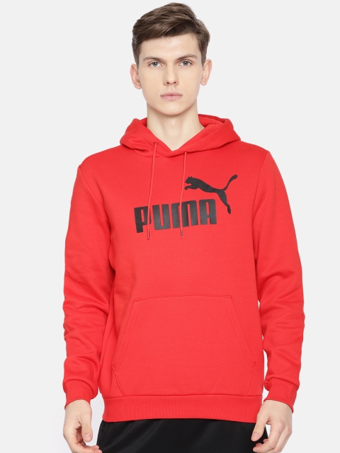 

Puma Men Red Printed Regular Fit ESS Hoody FL Big Logo Puma Red Hooded Sweatshirt