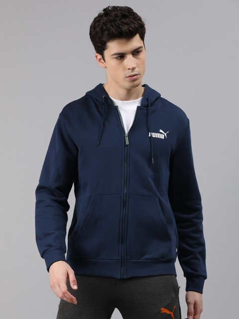 

Puma Men Blue Solid ESS FZ Hoody Track Sweatshirt