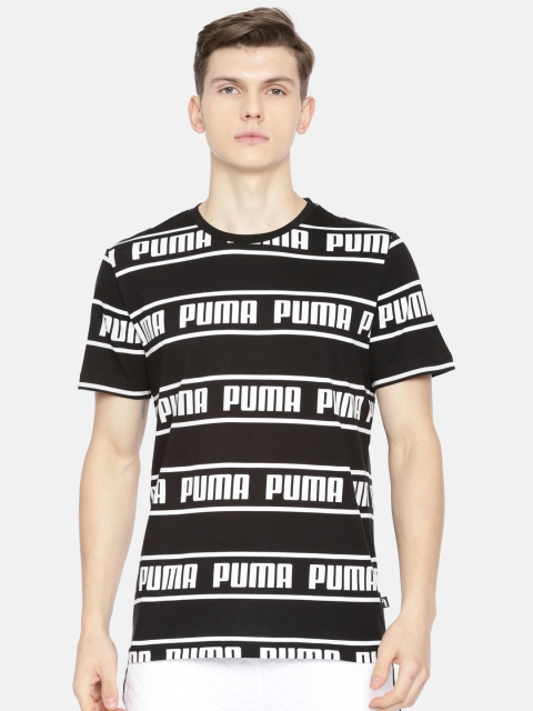 

Puma Men Black & White Printed Round Neck T-shirt