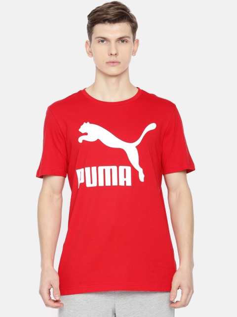 

Puma Men Red & White Printed Round Neck Classics Logo T-shirt