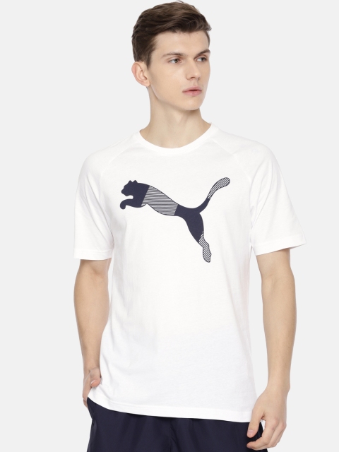 

Puma Men White Printed Modern Sports Drycell Round Neck T-shirt