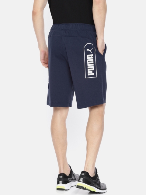 

Puma Men Navy Blue Printed Regular Fit NU-TILITY Sports Shorts