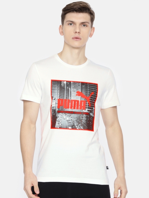 

Puma Men White Printed Photo Street Round Neck T-shirt