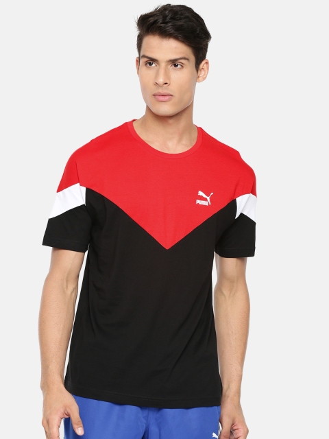 

Puma Men Black & Red Colourblocked Round Neck Iconic MCS T-shirt