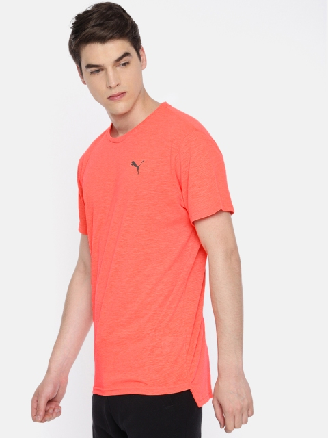

Puma Men Coral Orange Solid Round Neck Energy SS Training & Running T-shirt