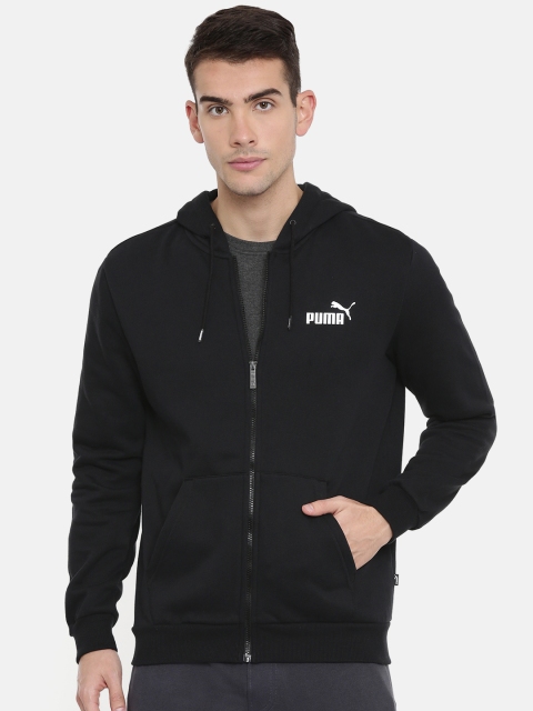 

Puma Men Black Solid ESS FZ FL Hooded Track Sweatshirt