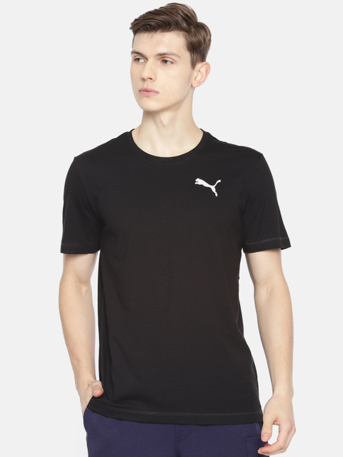 

Puma Men Black Solid Round Neck Regular Fit Active Soft dryCELL T-shirt