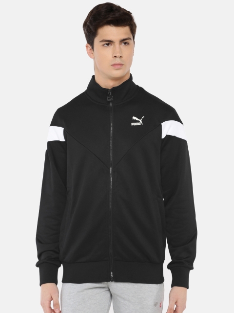 Men Black Solid Iconic MCS Track Sweatshirt