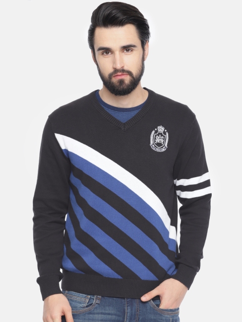 

U.S. Polo Assn. Men Black & Blue Striped Sweater