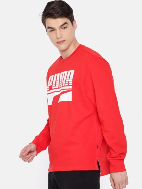 

Puma Men Red & White Printed Rebel Bold Crew FL High Risk Sweatshirt