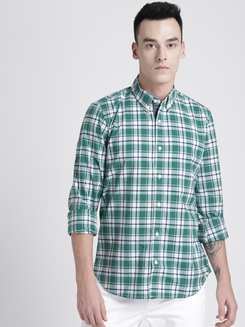 

GAP Men's Lived-In Stretch Poplin Shirt, Green