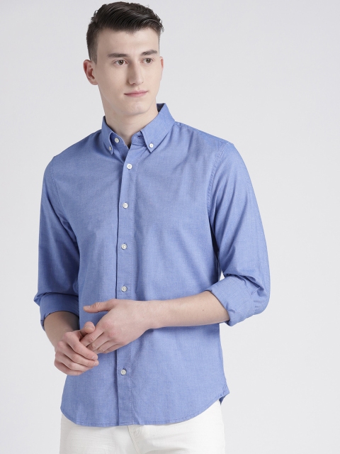 

GAP Men's Lived-In Stretch Oxford Shirt, Blue