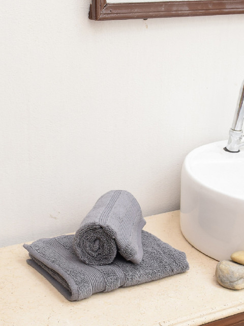 

Avira Home Unisex Set of 2 Grey 550 GSM Hand Towels