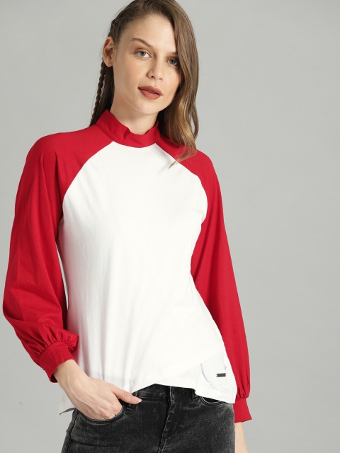 

The Roadster Lifestyle Co Women White Solid Pure Cotton Top
